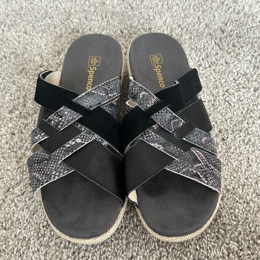 NEW Spenco Orthotic cris cross sandals size 8.5 wide‎